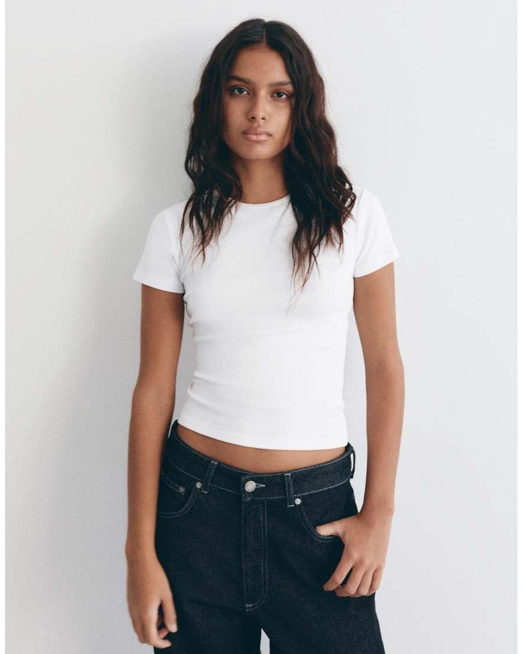 Pull&Bear Set Van Geribbelde T-Shirts in het Blue