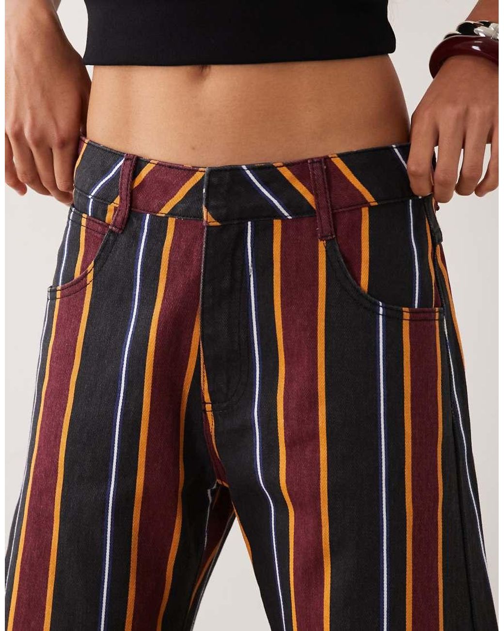 ASOS Red Printed Barrel Leg Trouser