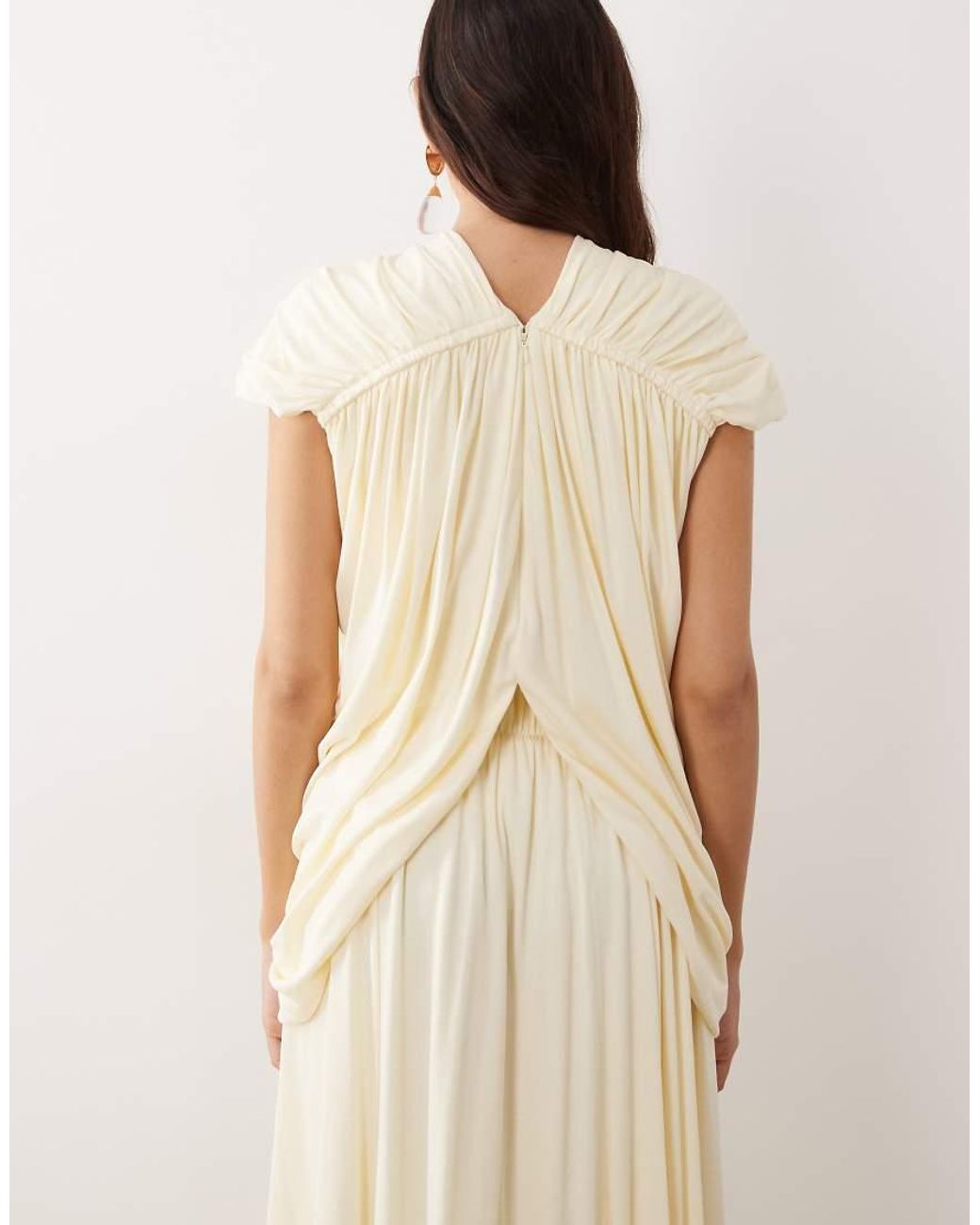 ARRANGE Natural Channel Detail Longline Draped Top