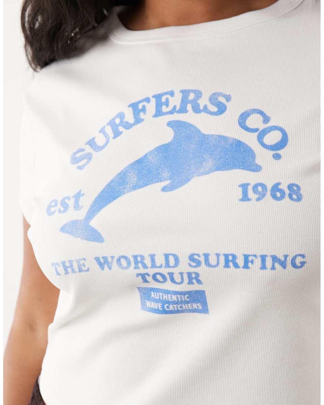 ASOS White Asos Design Curve Baby Tee With Dolphin Graphic