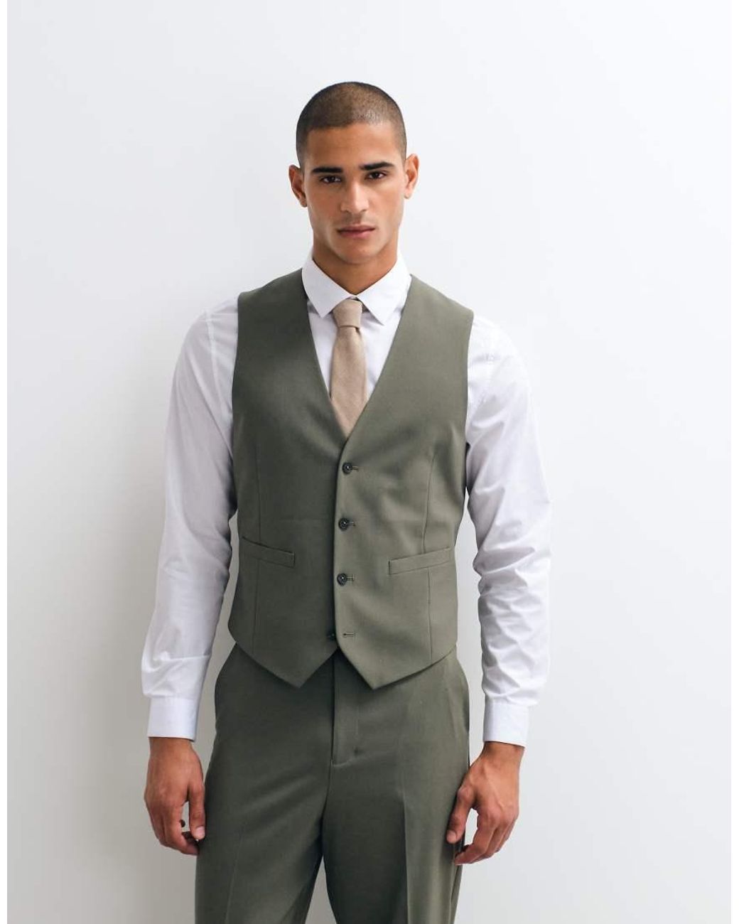 ASOS White Slim Suit Waistcoat for men