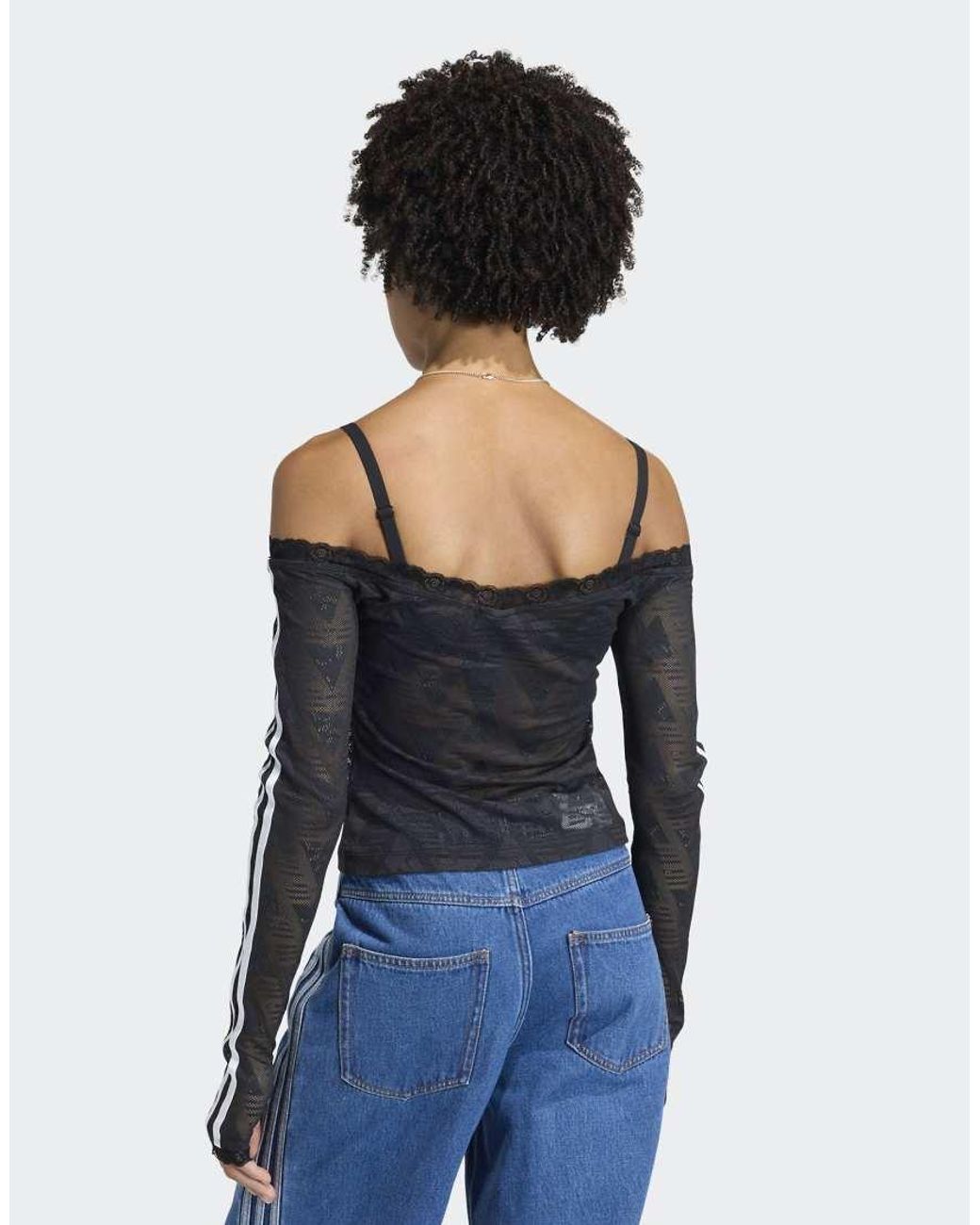 Adidas Originals Blue Lace Bardot Top