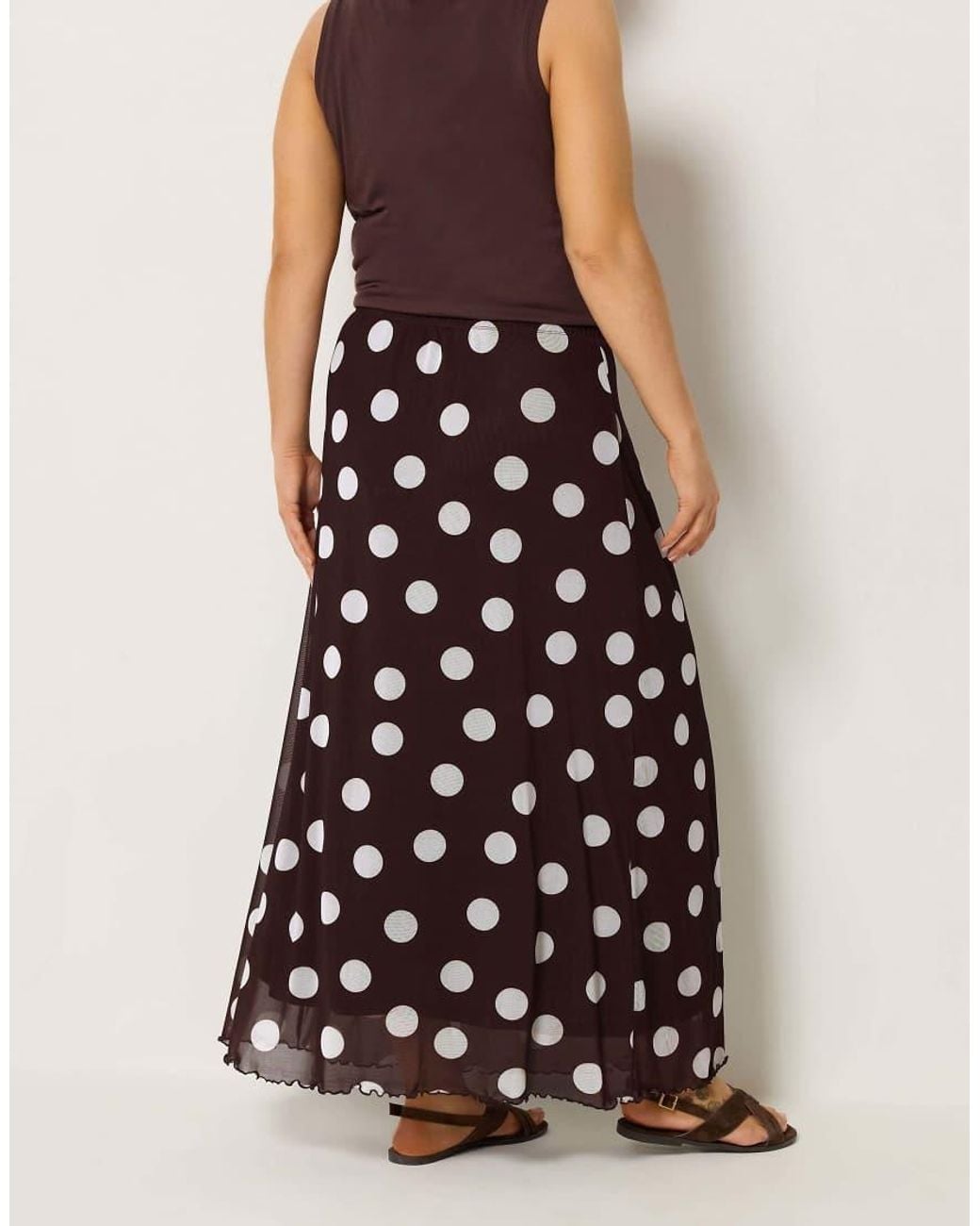 Yours Clothing White Polka Dot Mesh Maxi Skirt