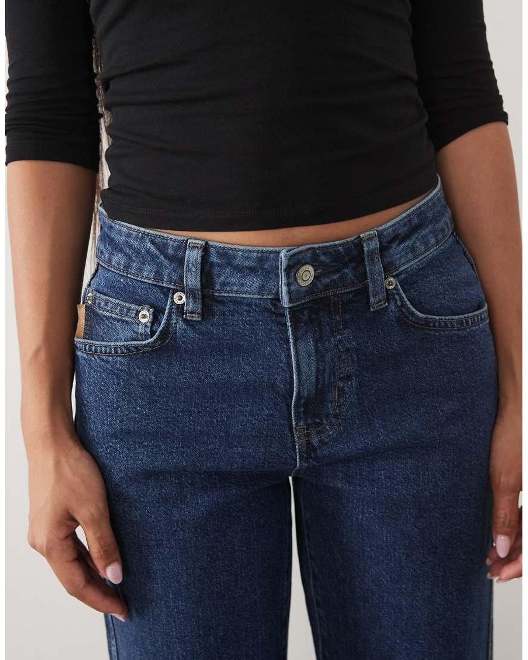 ASOS Blue Asos Design Petite Comfort Stretch Straight Leg Jean