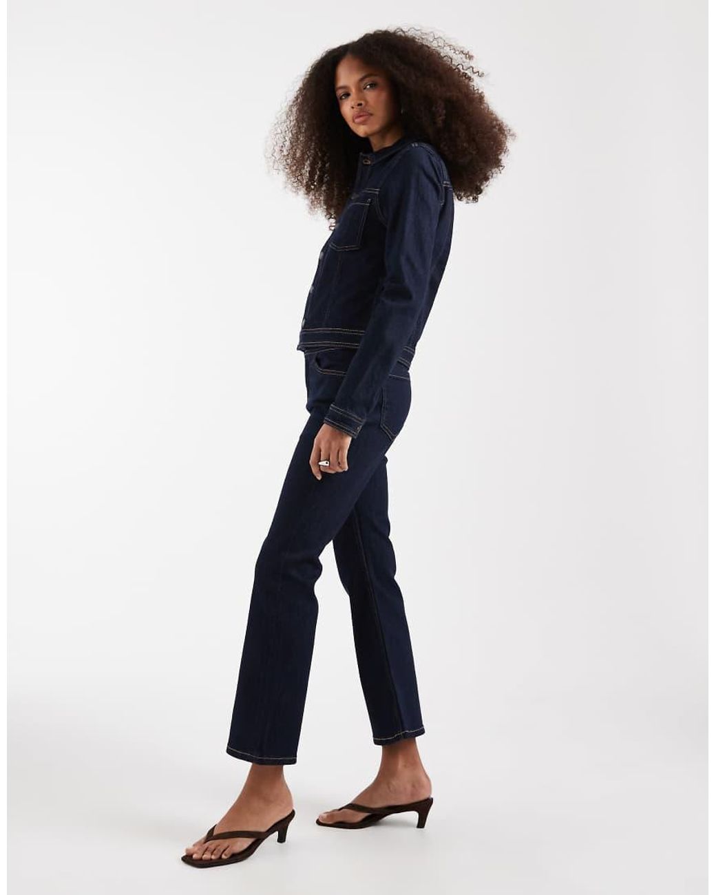 ASOS Blue Crop Kick Flare Jean