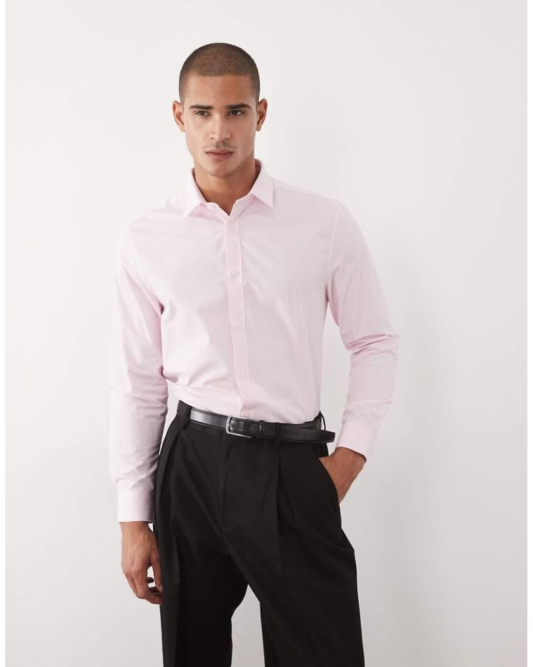 ASOS Pink Regular Smart Shirt for men