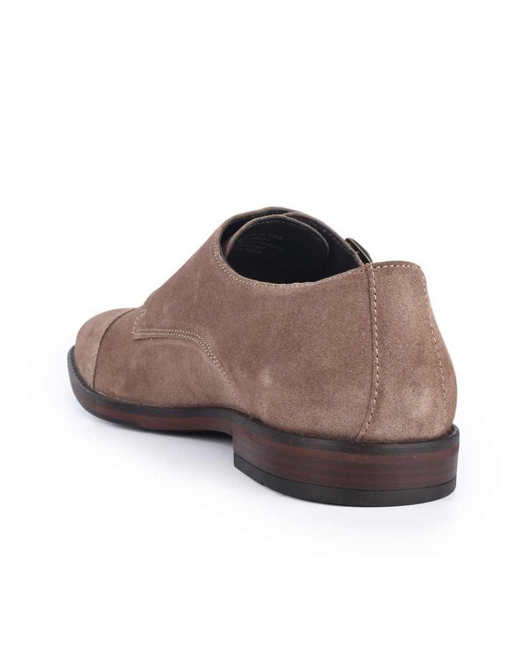 Thomas Crick Brown Aubry Suede Leather Double Monk Strap Shoes for men