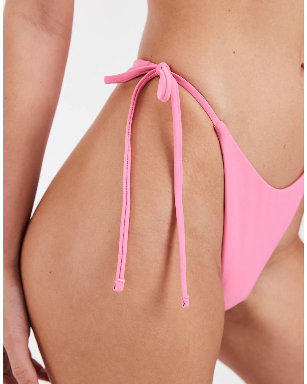 Pieces Red Tie Side Brazilian Bikini Bottom Co-ord