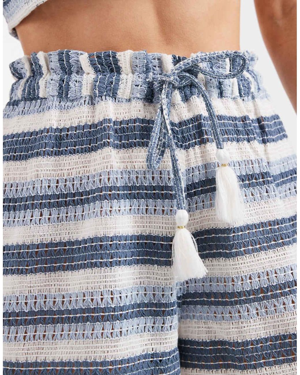 Aray Blue Crochet Beach Short