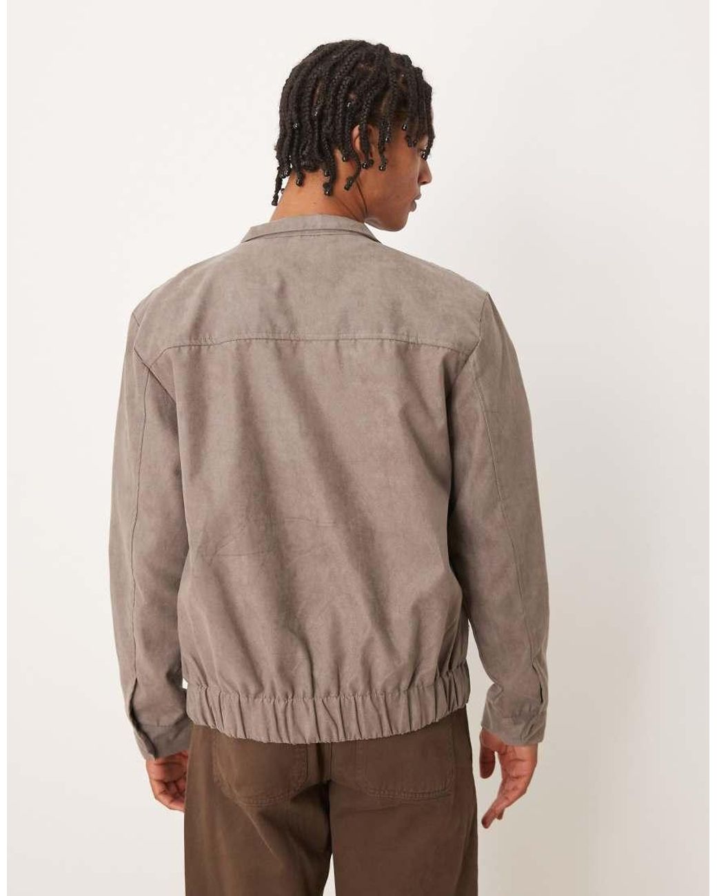 Brave Soul Brown Faux Suede Bomber Jacket for men