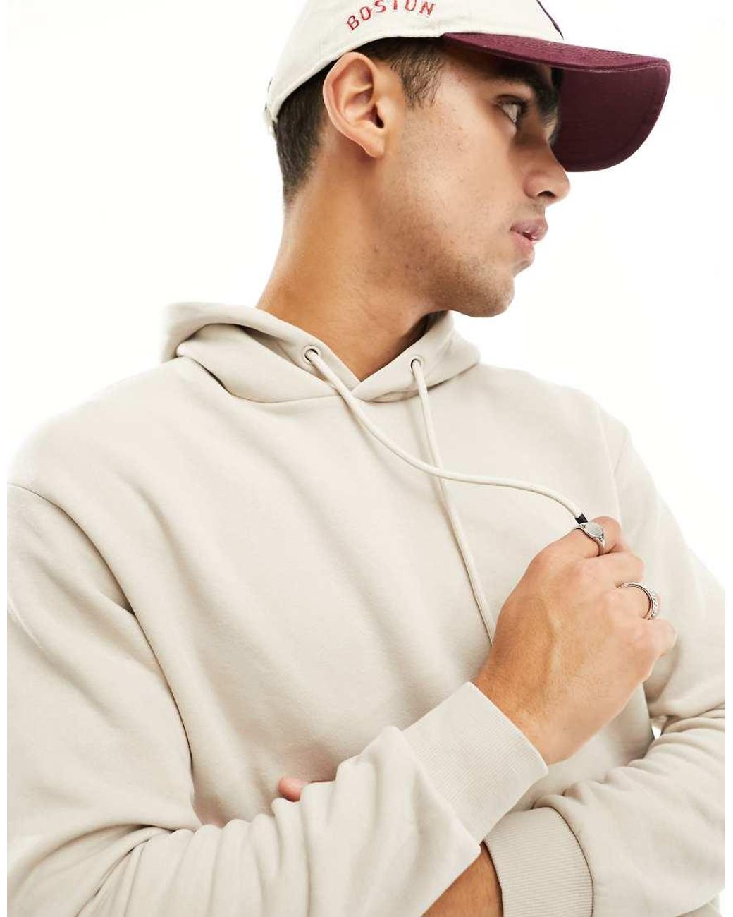 Jack & Jones White Oversized Hoodie for men