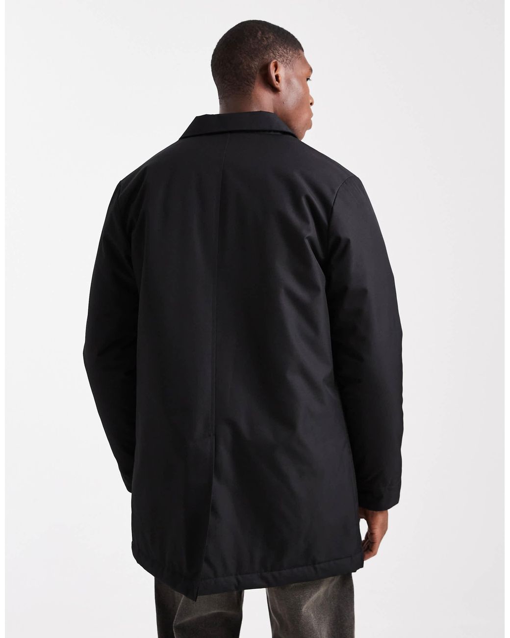 Threadbare – kurzer trenchcoat in Black für Herren