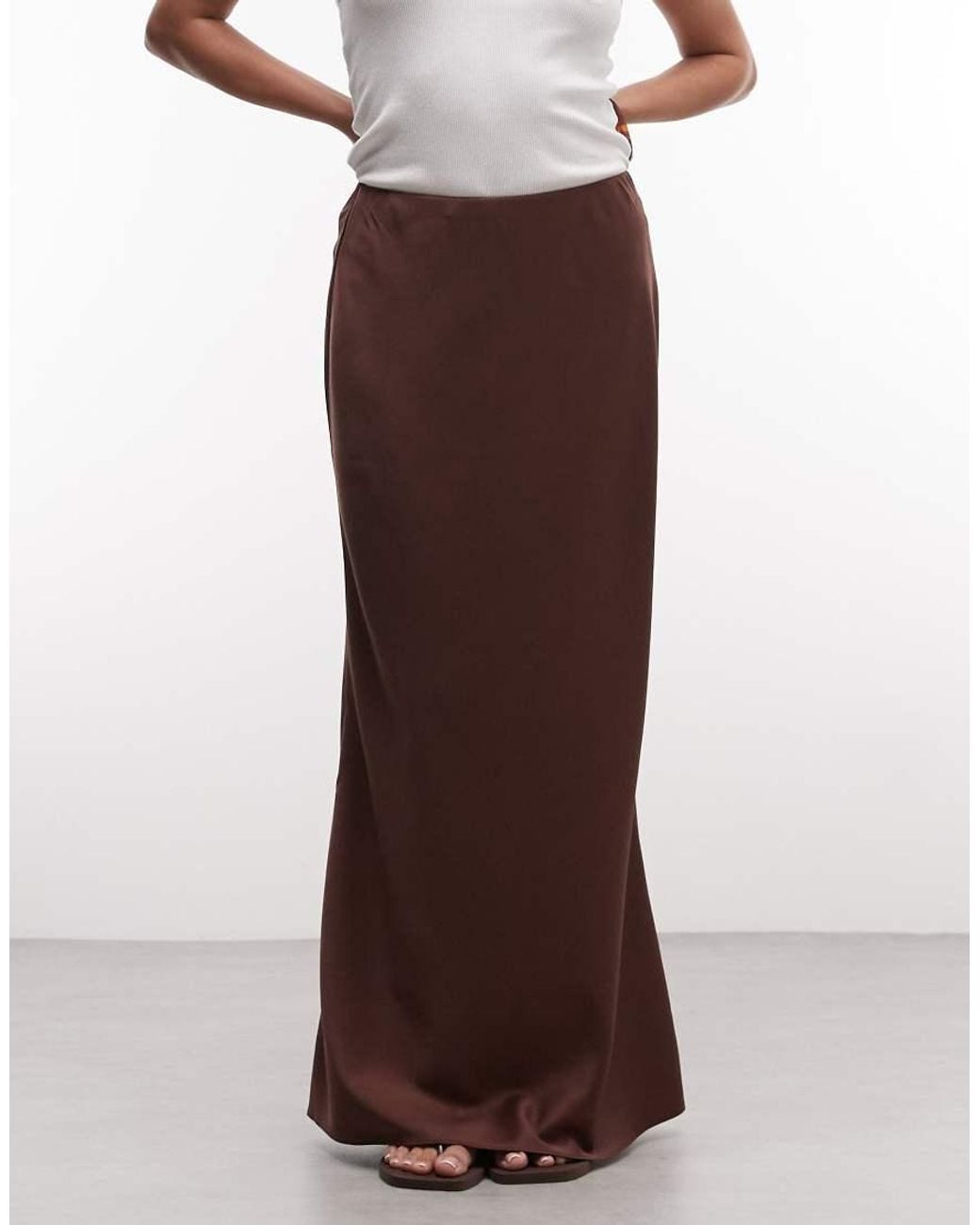 ASOS Purple Asos Design Petite Satin Bias Midi Skirt