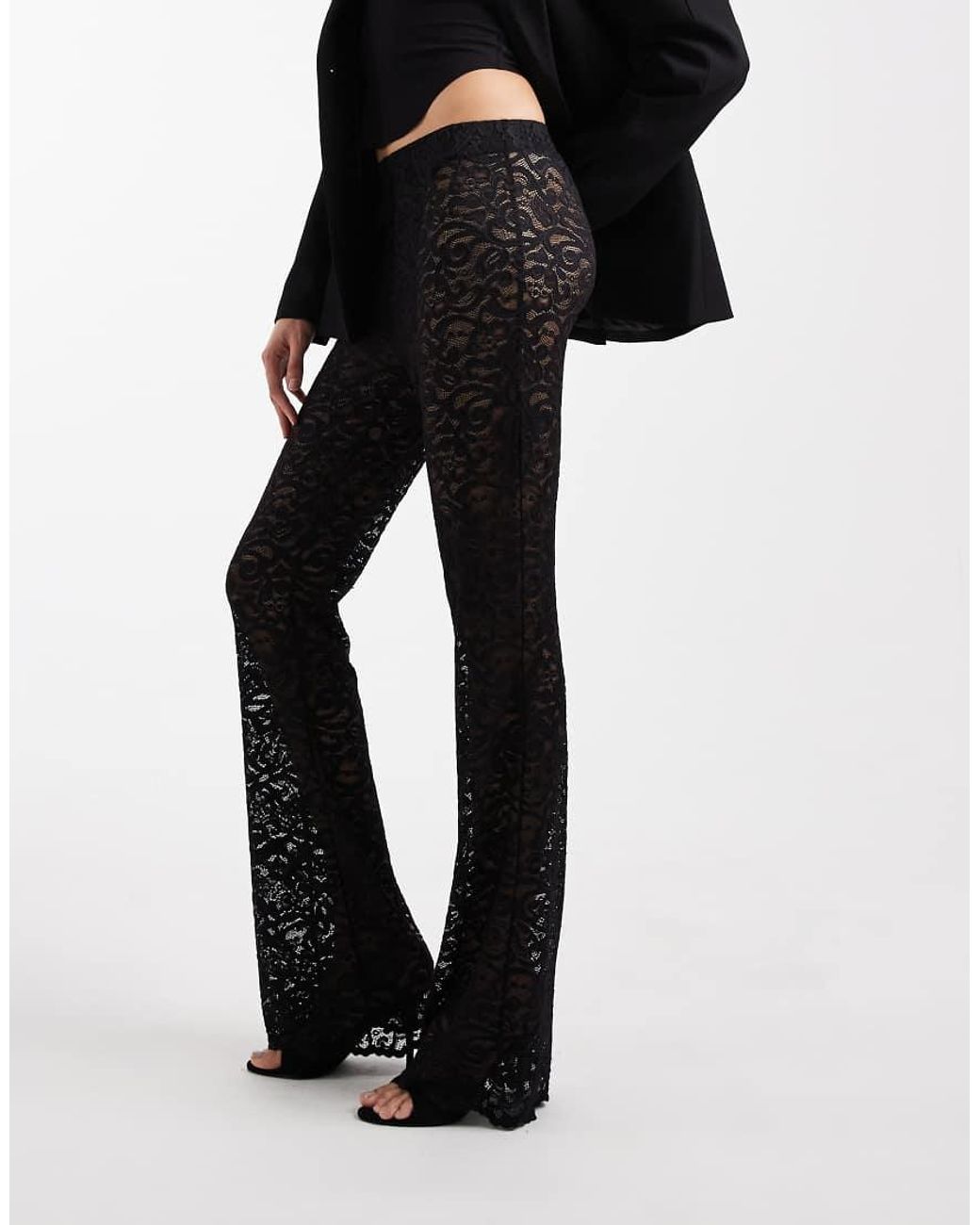 ONLY Black Lace Flared Trousers