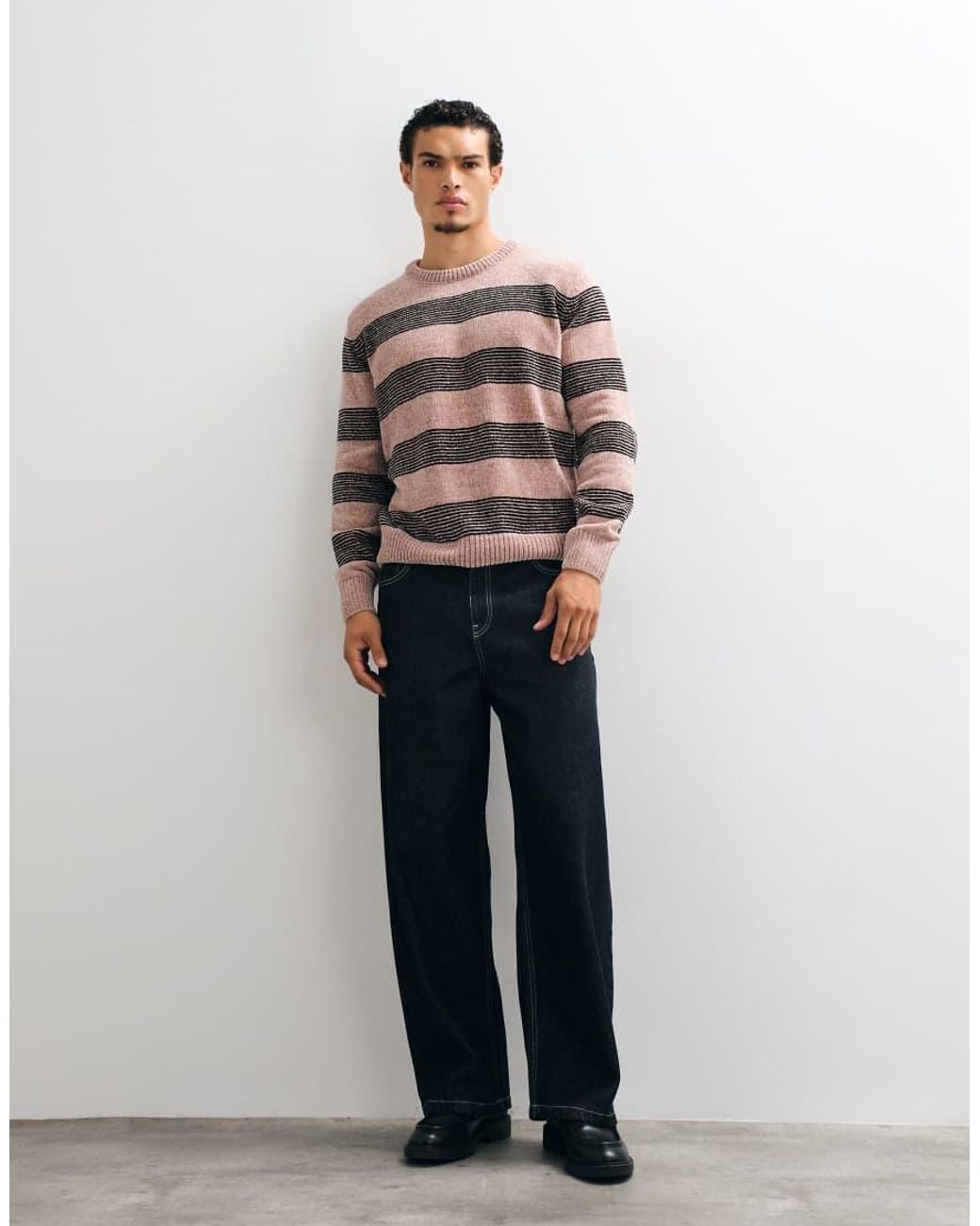 Brave Soul Gray Chenille Crew Neck Sweater for men