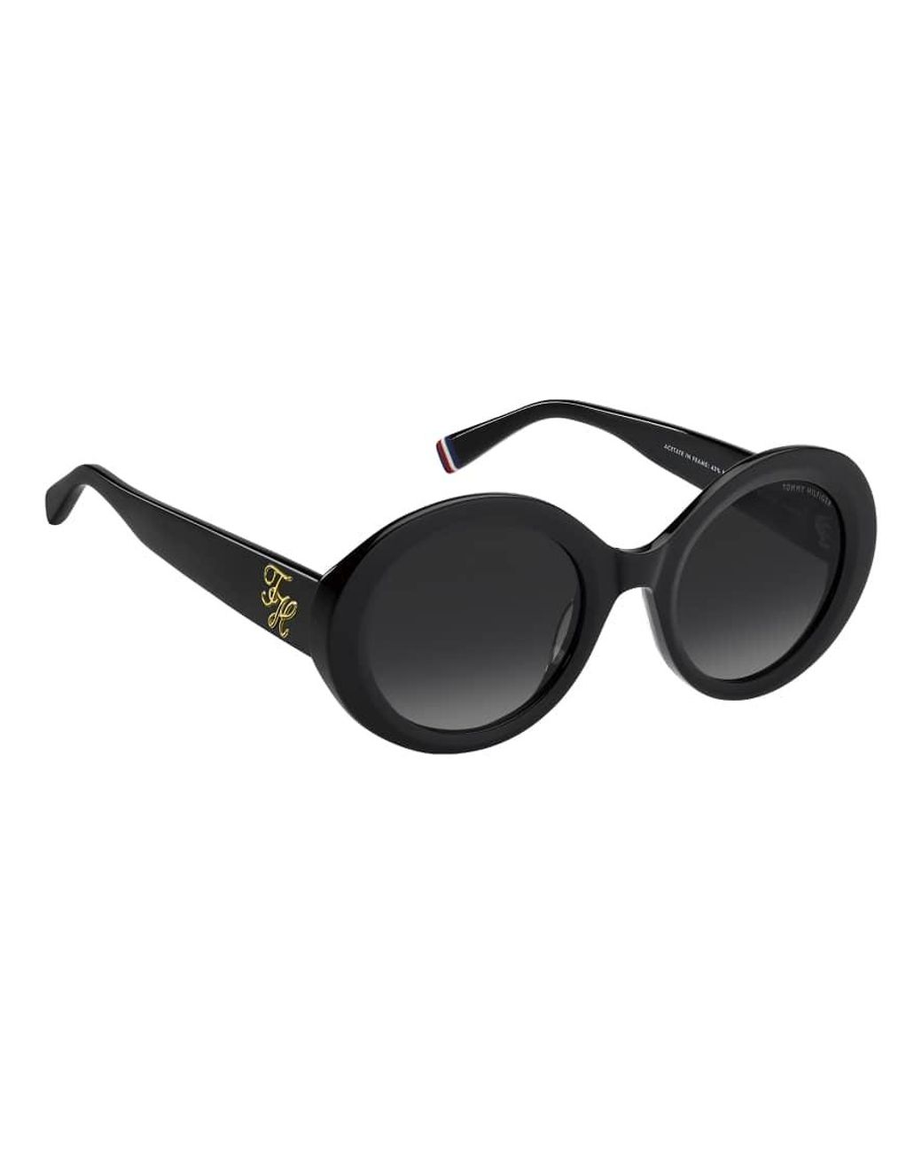 Tommy Hilfiger Sunglasses Black Tommysungl Bold Round Sunglasses With Shaded Gradient Lenses