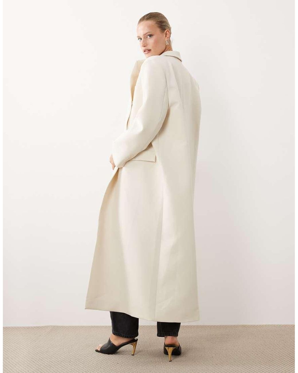 ASOS Natural Oversized Manzy Maxi Blazer