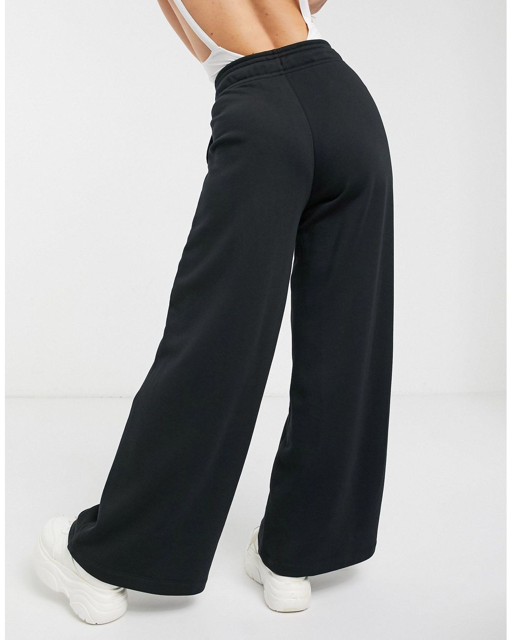 nike black wide leg high waist sweatpants