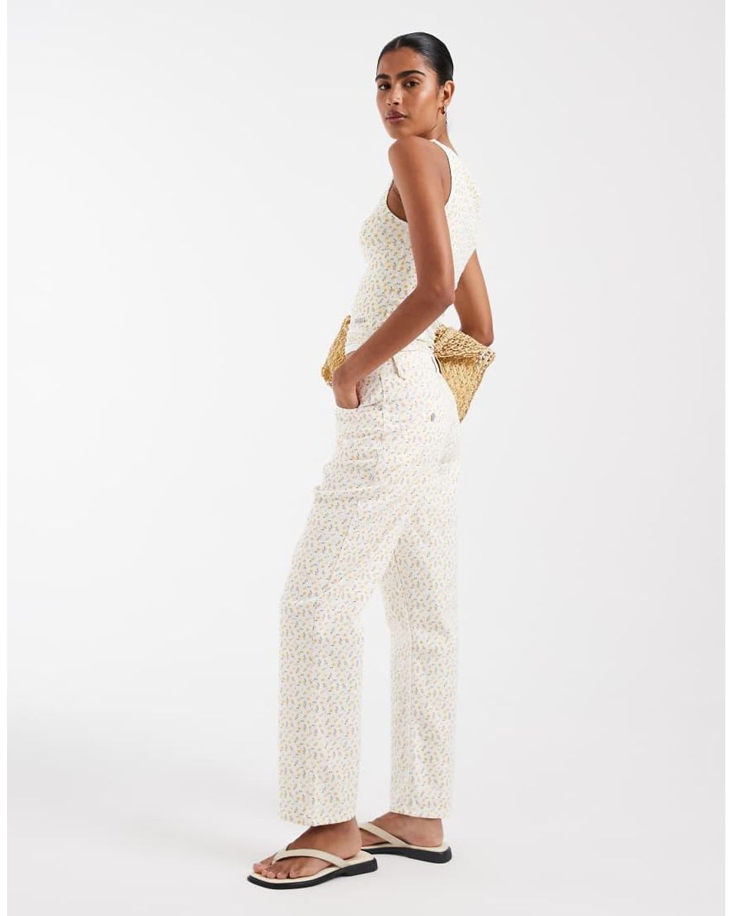 House Of Sunny White Buttercup Jessie Denim Trousers