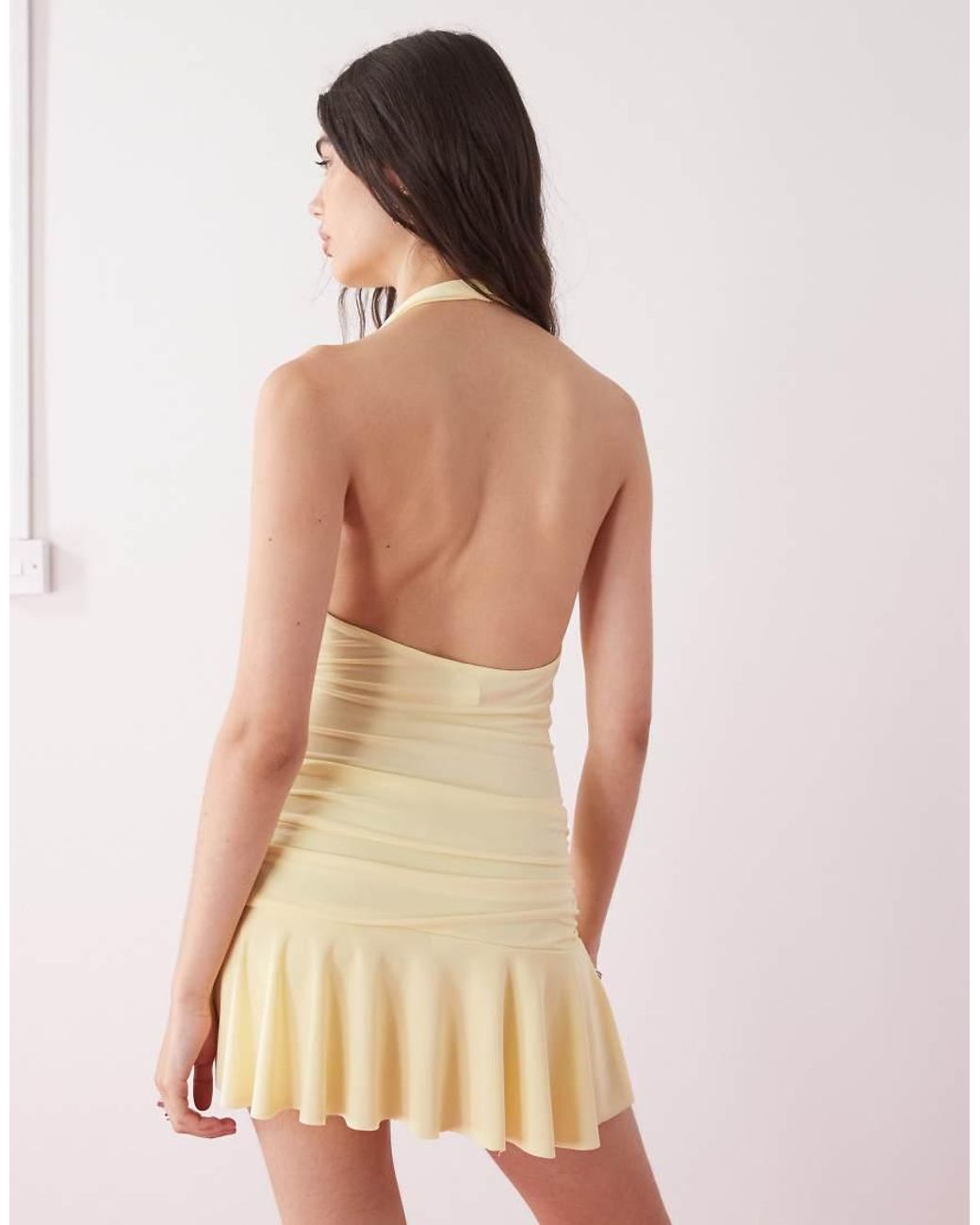 Collusion Natural Halter Neck Mini Dress