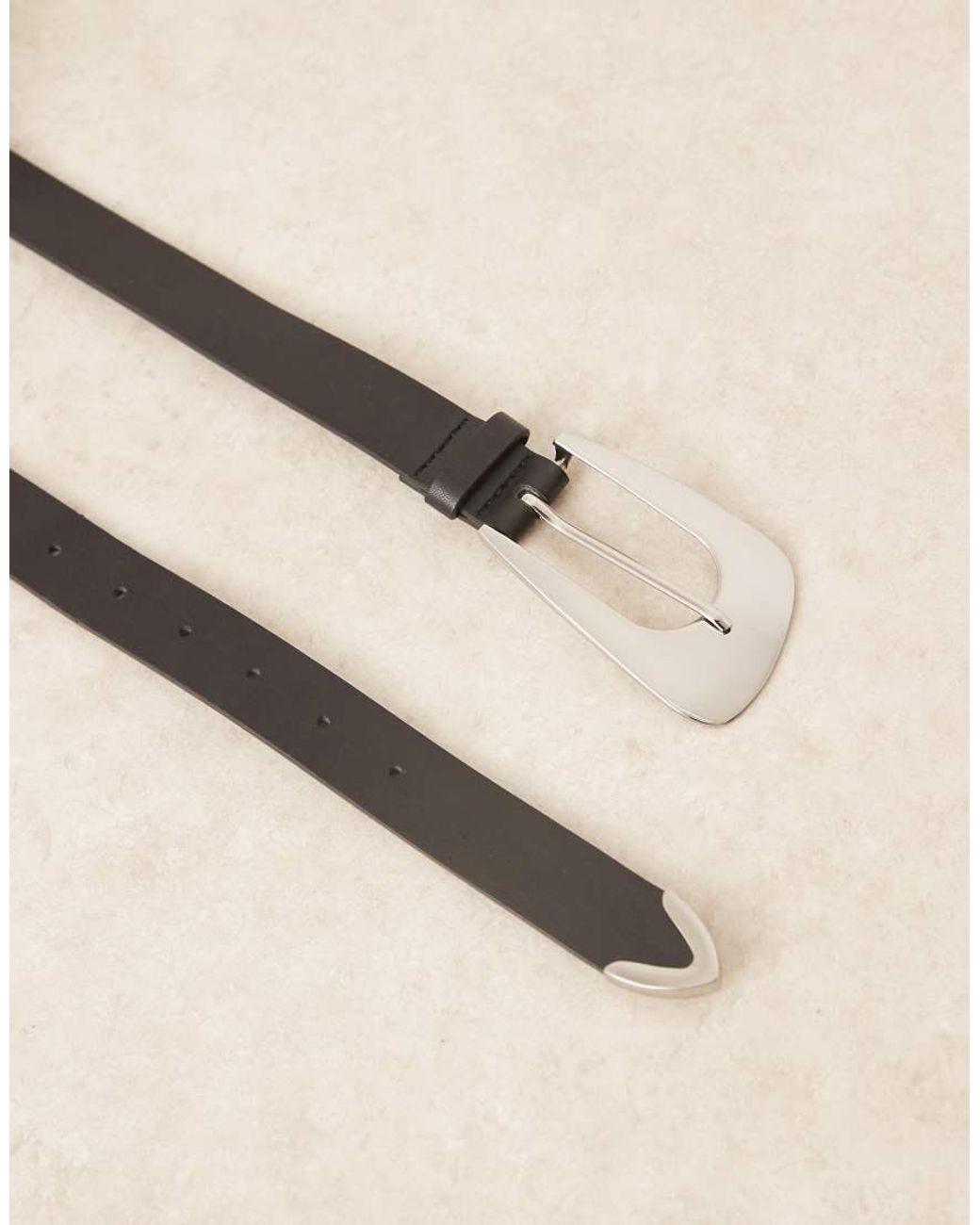 Gina Tricot Blue Hip Belt With Silver Buckle