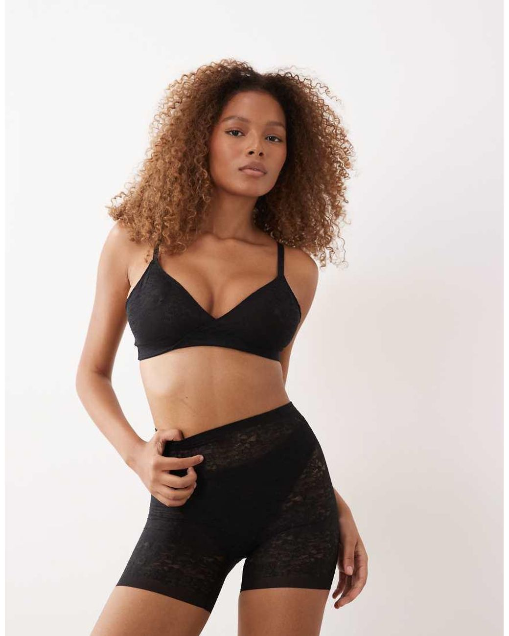 Spanx Black Supersmooth Day To Date Night Invisible Lace Anti Chafing Short