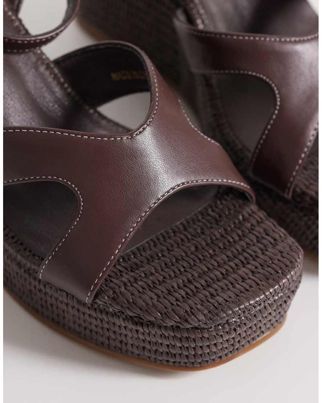 London Rebel Brown Yara Wedge Heeled Sandals
