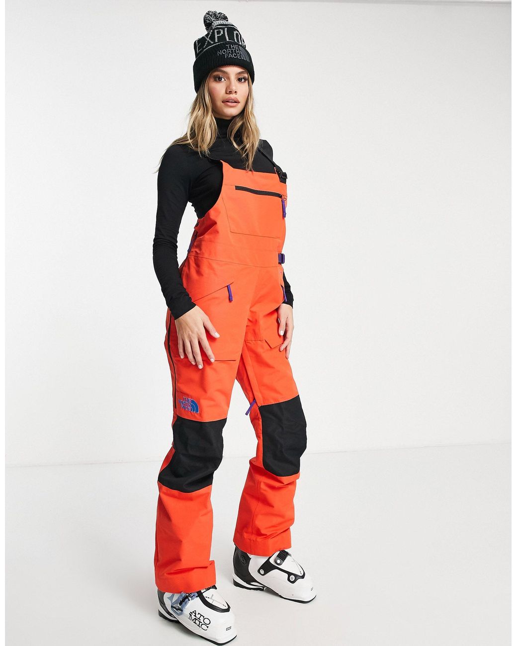 The North Face Team Kit Ski Bib in Red | Lyst