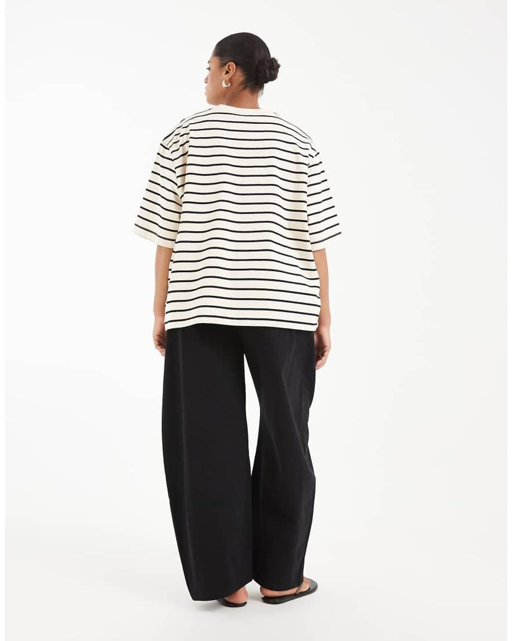ASOS White Asos Design Curve High Waisted Barrel Leg Jeans