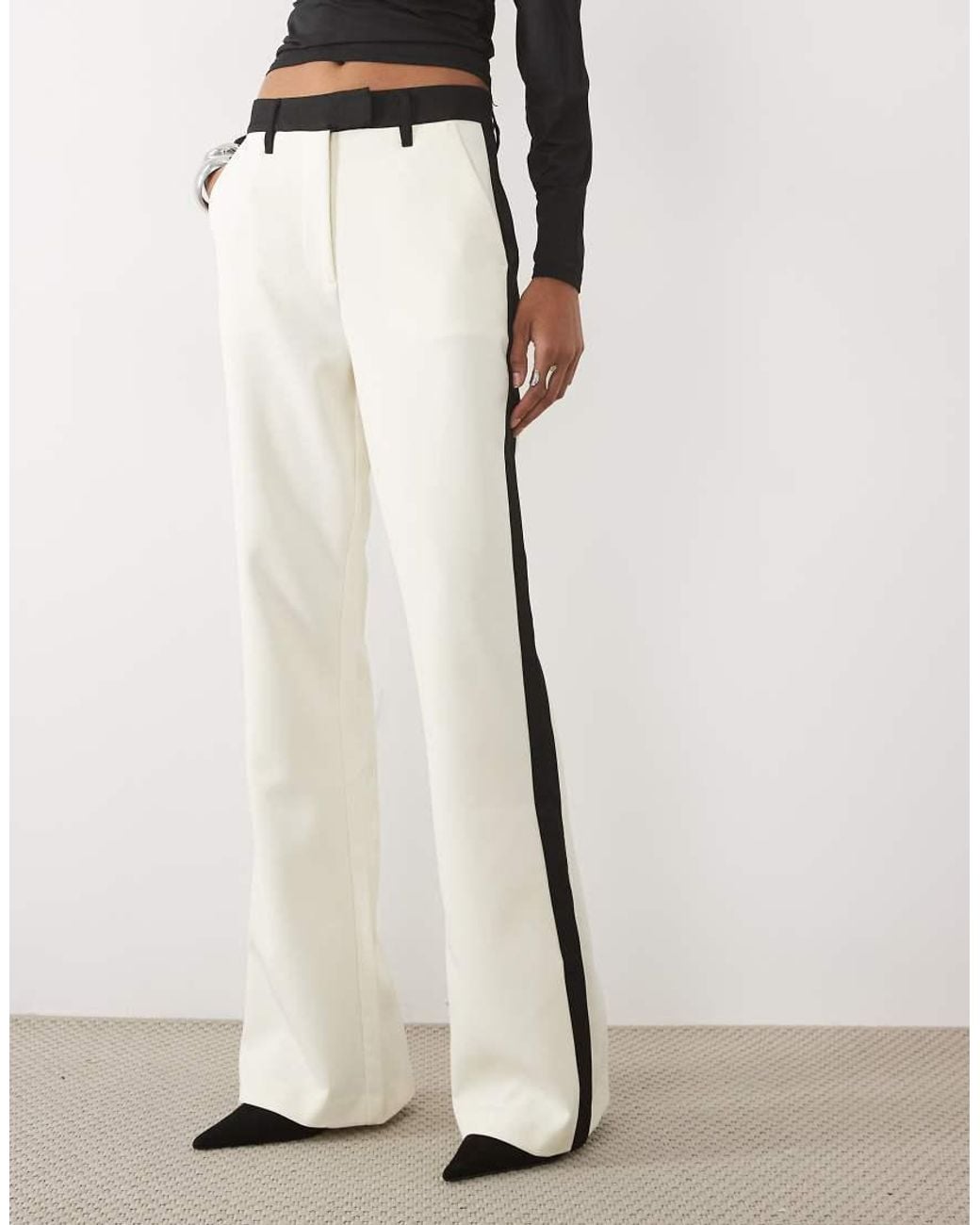ASOS White Tall Tailored Snatch Tux Flare Trousers