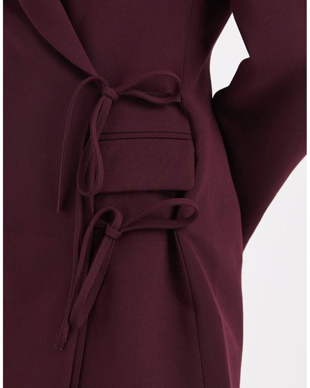 ASOS Purple Wrap Front Blazer Dress With Tie Side