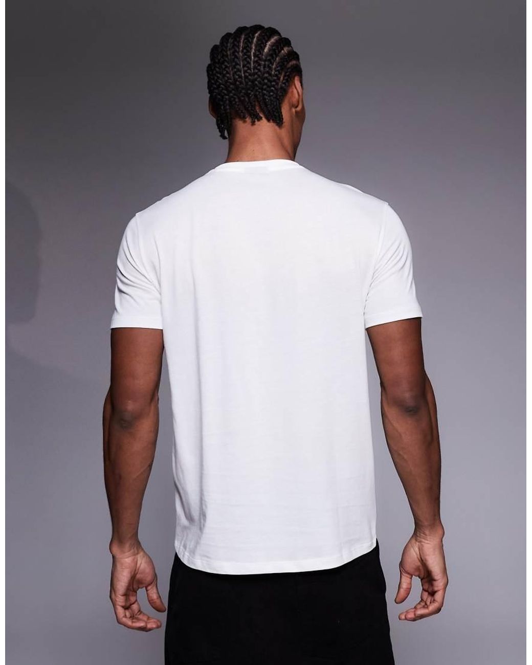 ARMANI EXCHANGE White Central Logo T-Shirt for men