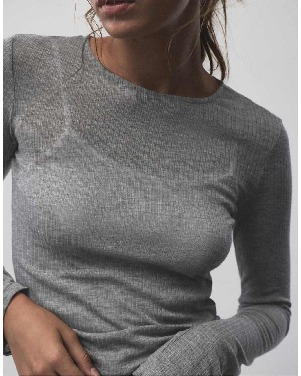 Pull&Bear Blue Fine Double-layer T-shirt