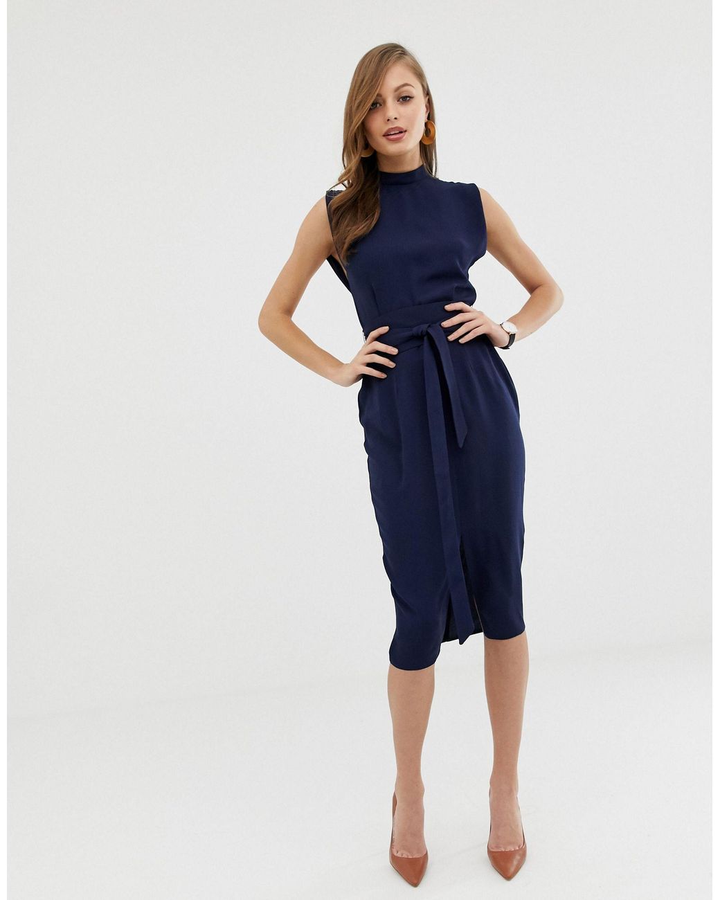 split sleeve mini dress with obi belt