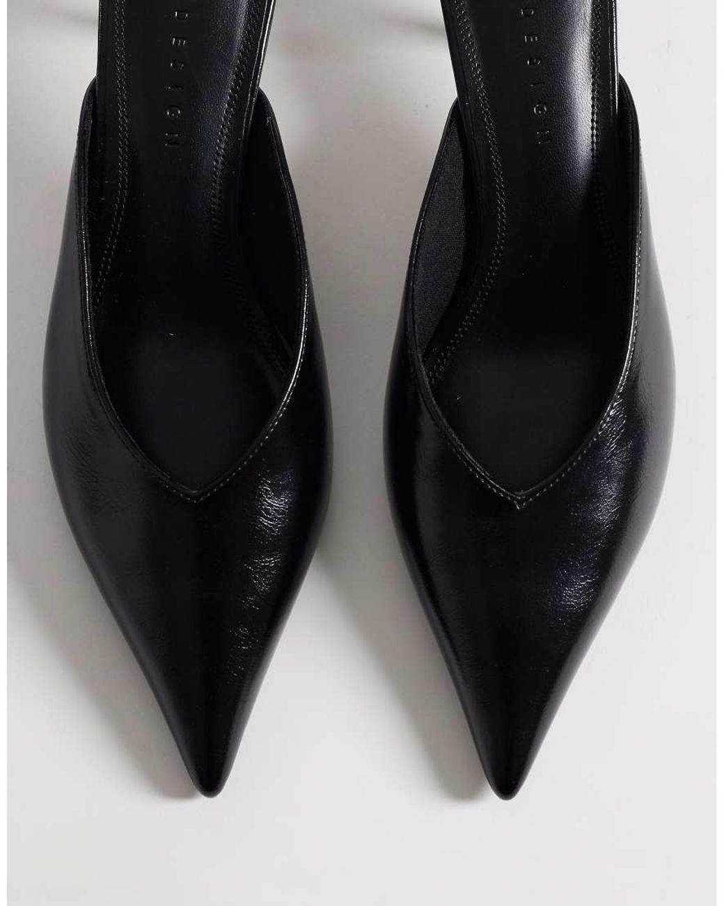 ASOS White Surprise Pointed Kitten Heeled Mules