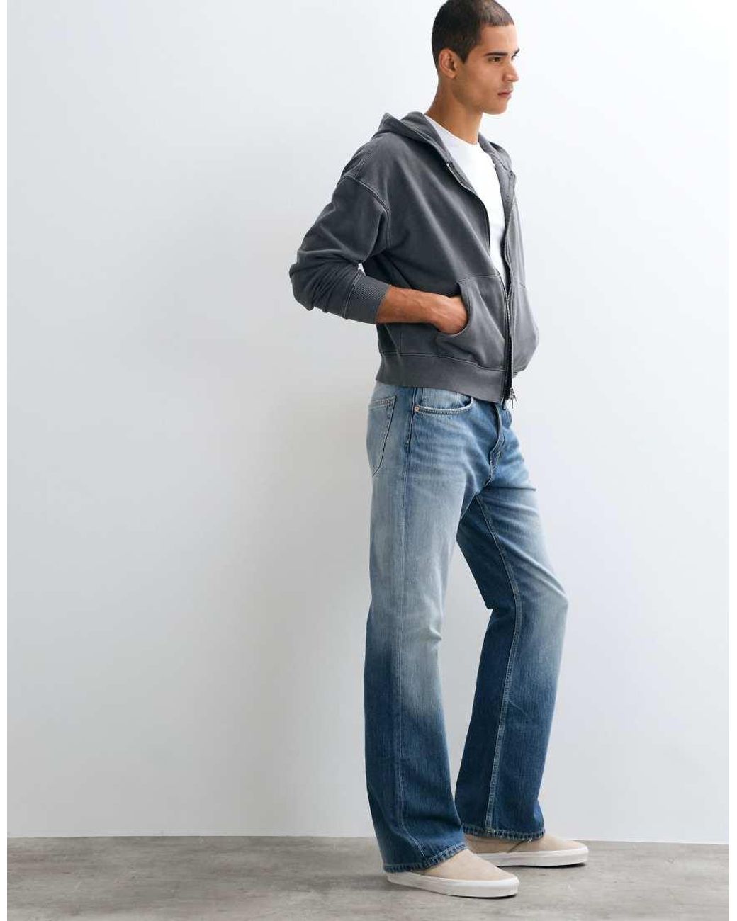 Weekday Blue Mercury Relaxed Fit Bootcut Flare Jeans for men