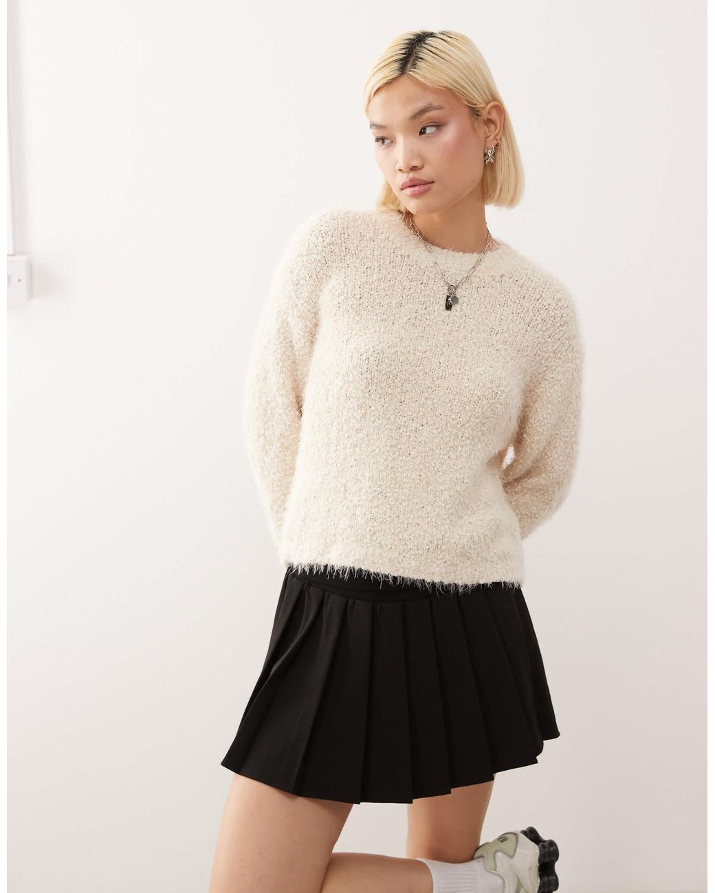 Noisy May Natural – flauschiger strickpullover