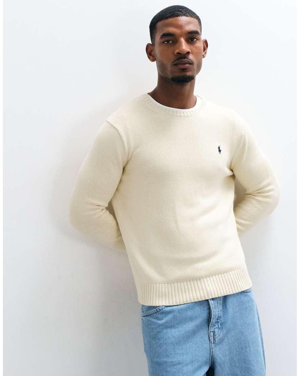 Polo Ralph Lauren Natural Icon Logo Heavyweight Cotton Knit Jumper for men