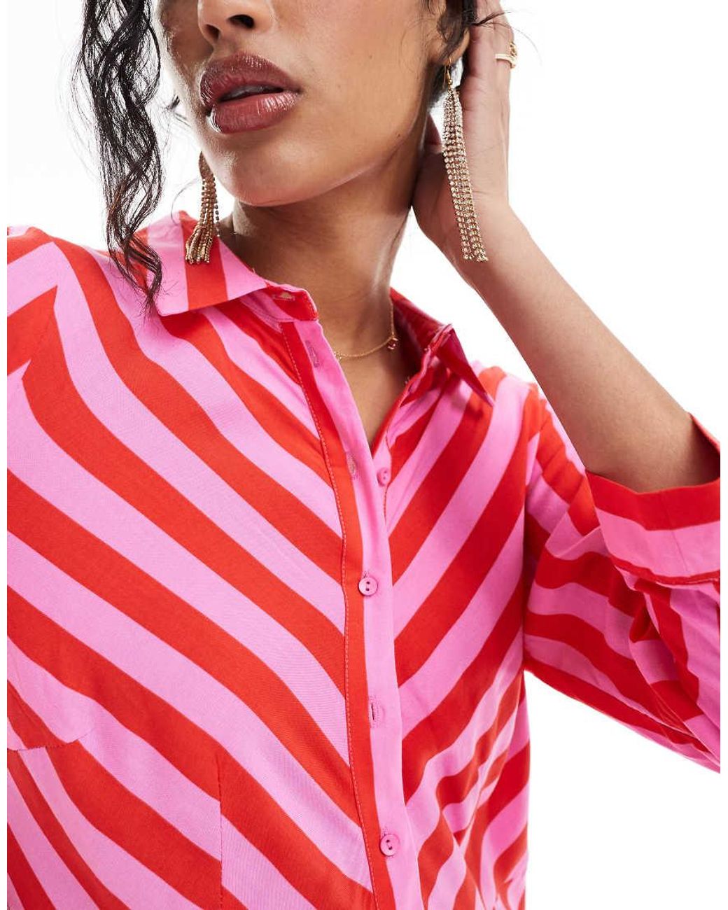 Y.A.S Red Maxi Shirt Dress
