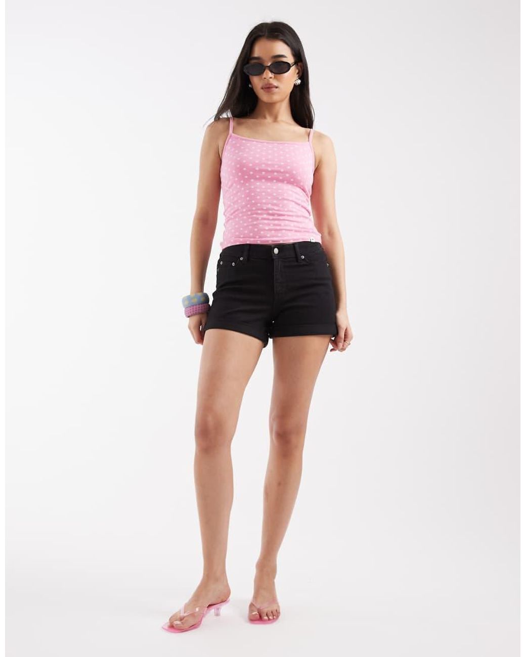 JJXX Red Nice Rolled Denim Shorts