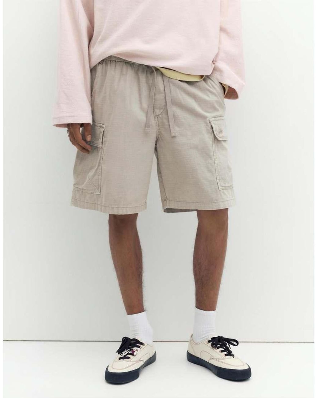 Bermuda Stile Cargo di Pull&Bear in Natural da Uomo