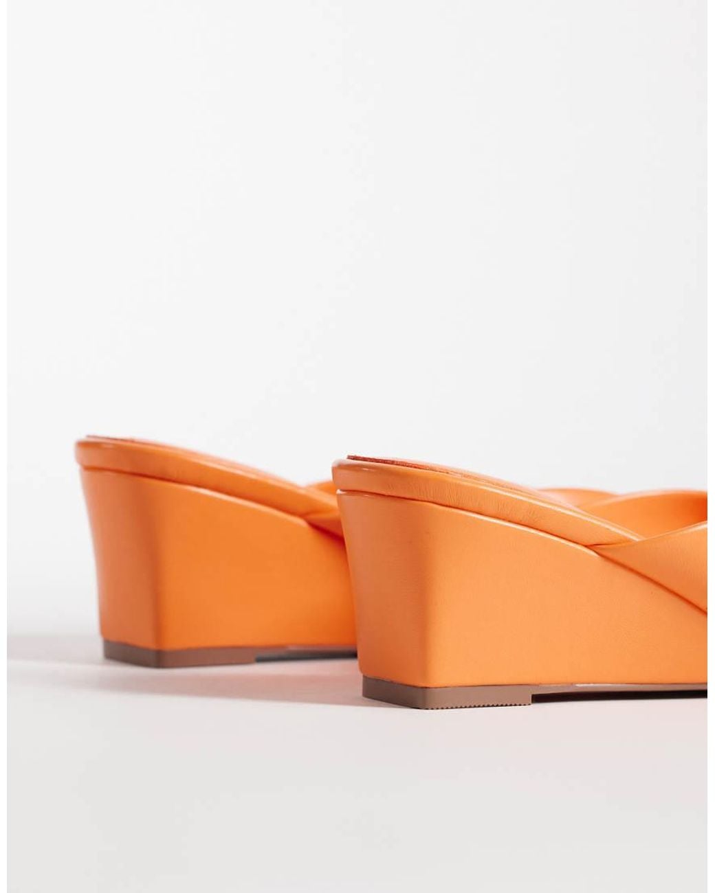 ASOS Orange Harlow Toe-thong Wedge Sandals