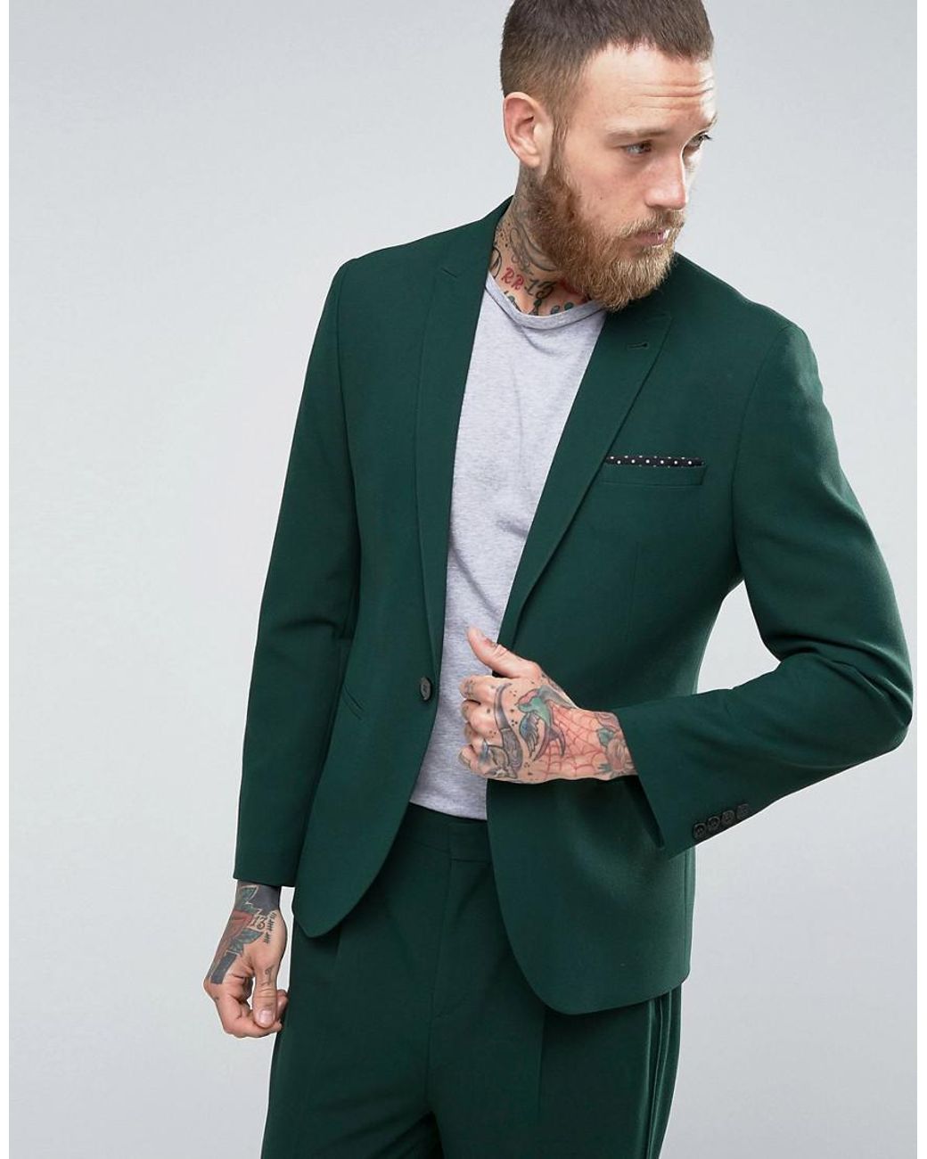 Forest green top suit jacket