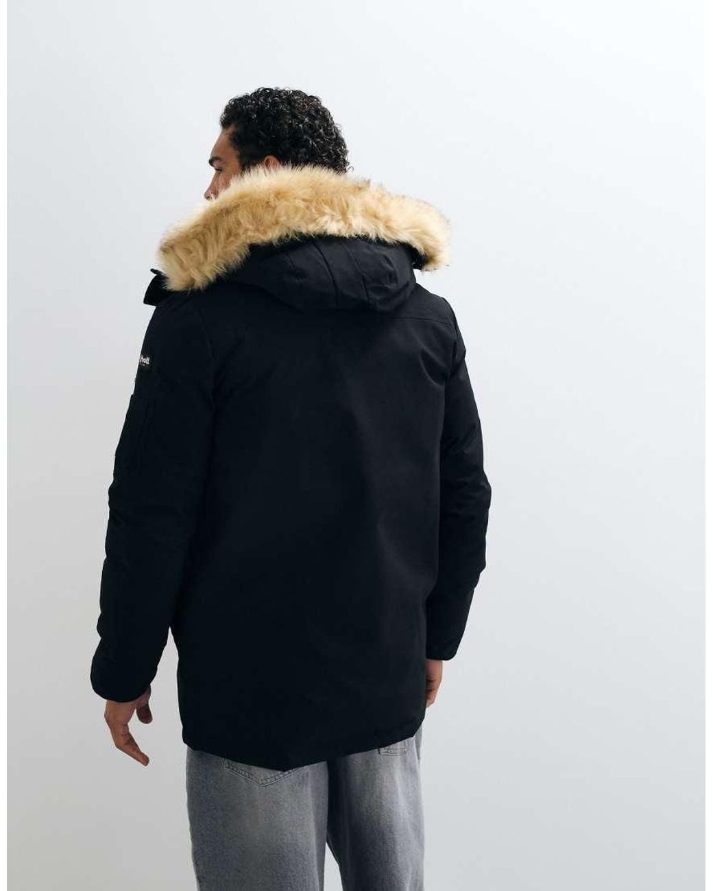 Schott Nyc Blue Padded Parka Jacket for men