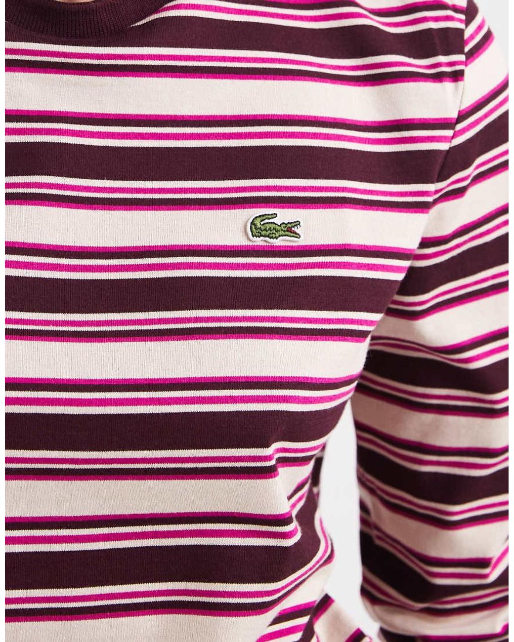 Lacoste Red Stripe Long Sleeve Jersey T-Shirt