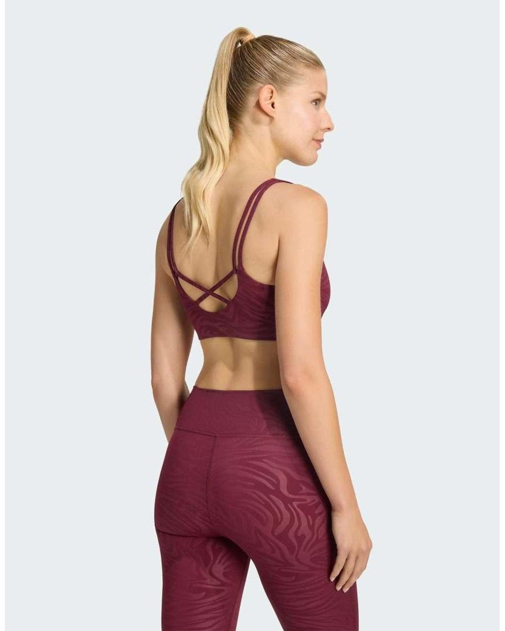 Adidas Originals Red All Me Essentials Graphic Light Support Bra