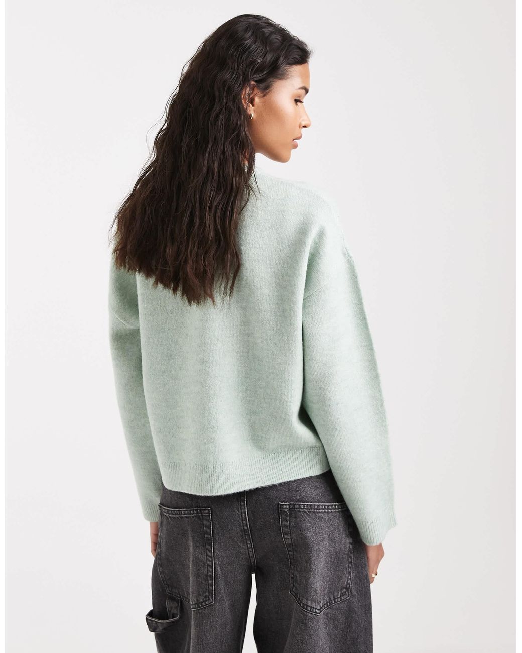 ONLY Gray Round Neck Boxy Jumper