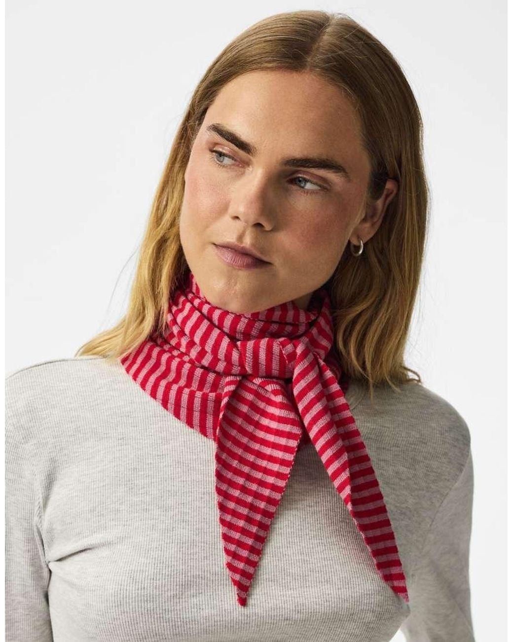 Alberte Bufanda A Rayas Rosa Pieces de color Red