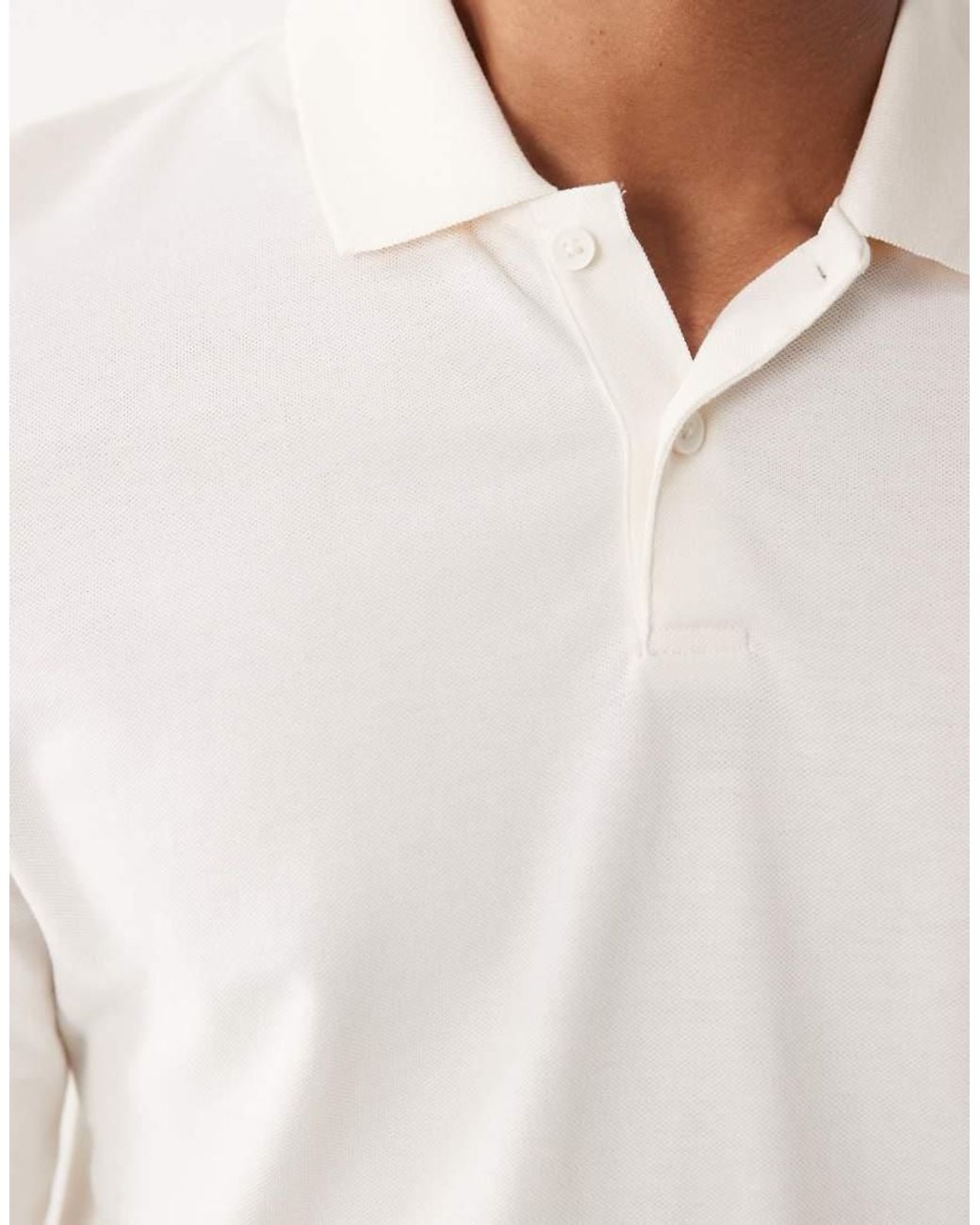 ASOS White Essentials Regular Fit Long Sleeve Polo for men