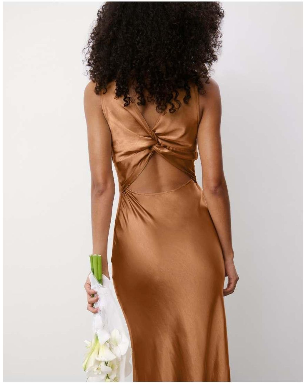 Six Stories Natural Twist Back Satin Bridesmaid Dress